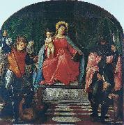 Francesco Vecellio Vierge a l'Enfant entre saint Michel et saint Roch France oil painting artist